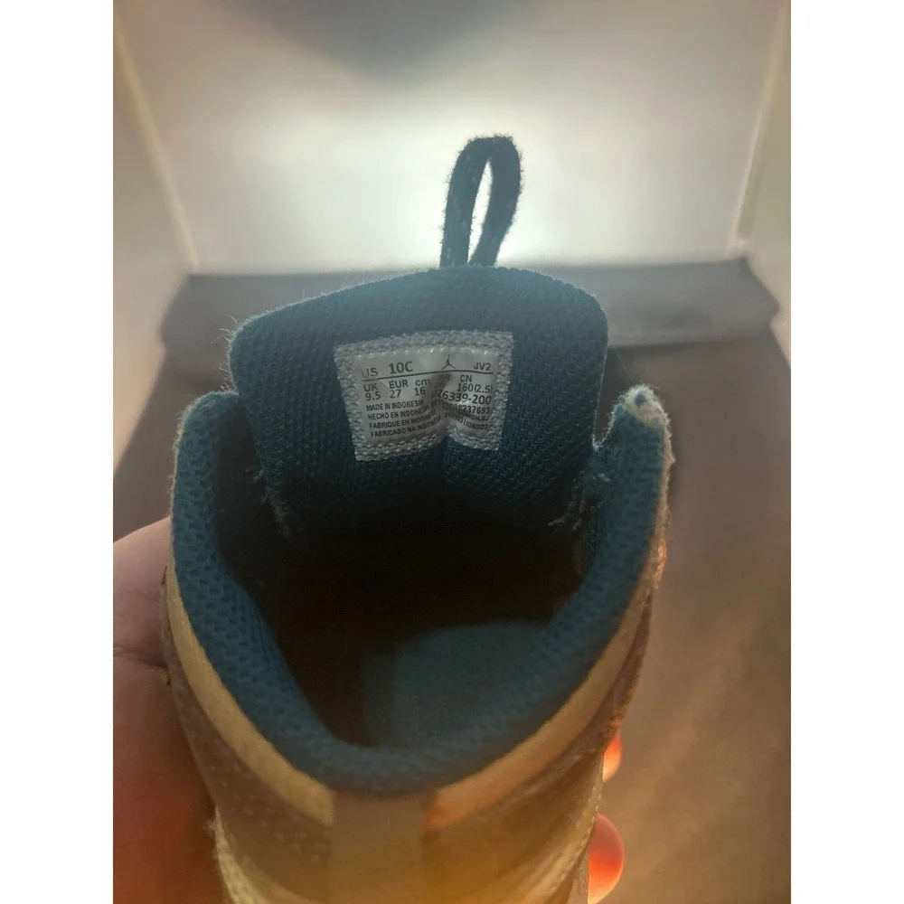 Jordan‎ 1 Mid SE Toddler Sneakers Brown Gold Turquoise Accent Kids Shoes